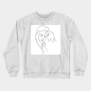 woman is friends with birds Crewneck Sweatshirt